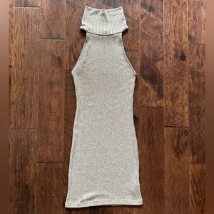 Topshop Turtleneck Sleeveless Bodycon Knit Dress